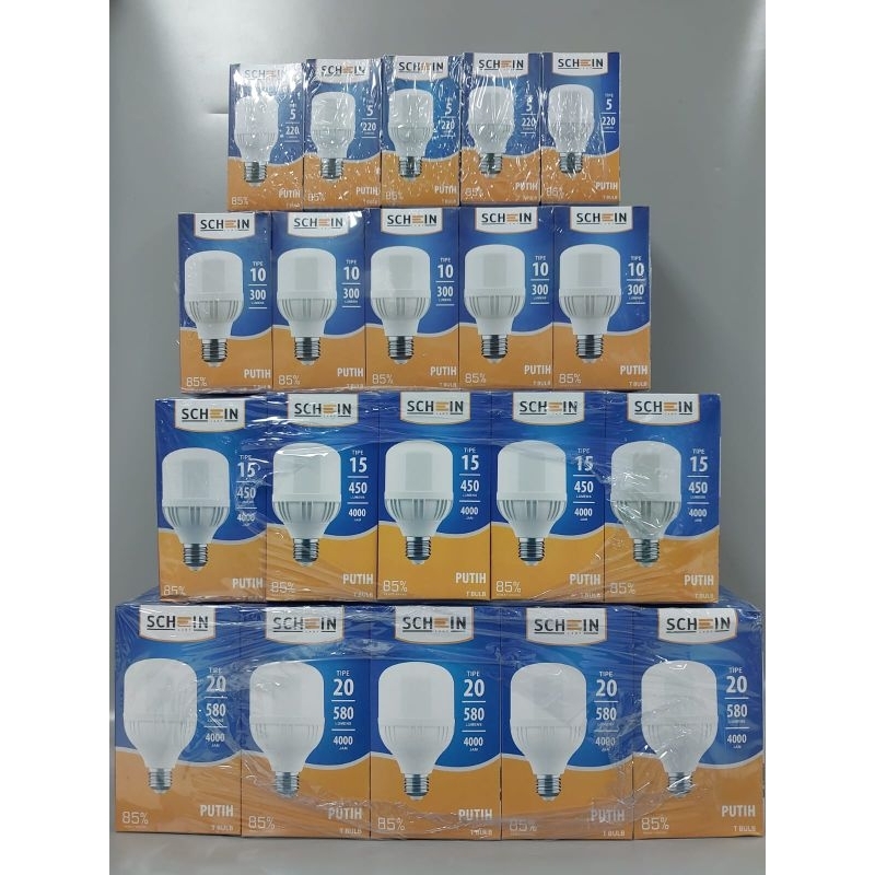 Lampu LED SCHEIN T BULB Warna Putih 5W 10W 15W 20W