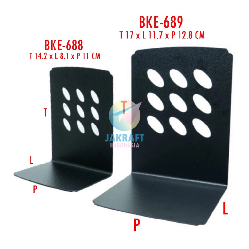 

HEBOH 1 Pcs Book End Besi JOYKO Sedang BKE688 Besar BKE689 Stand Pembatas Penahan Buku Hitam Black Tebal Kokoh