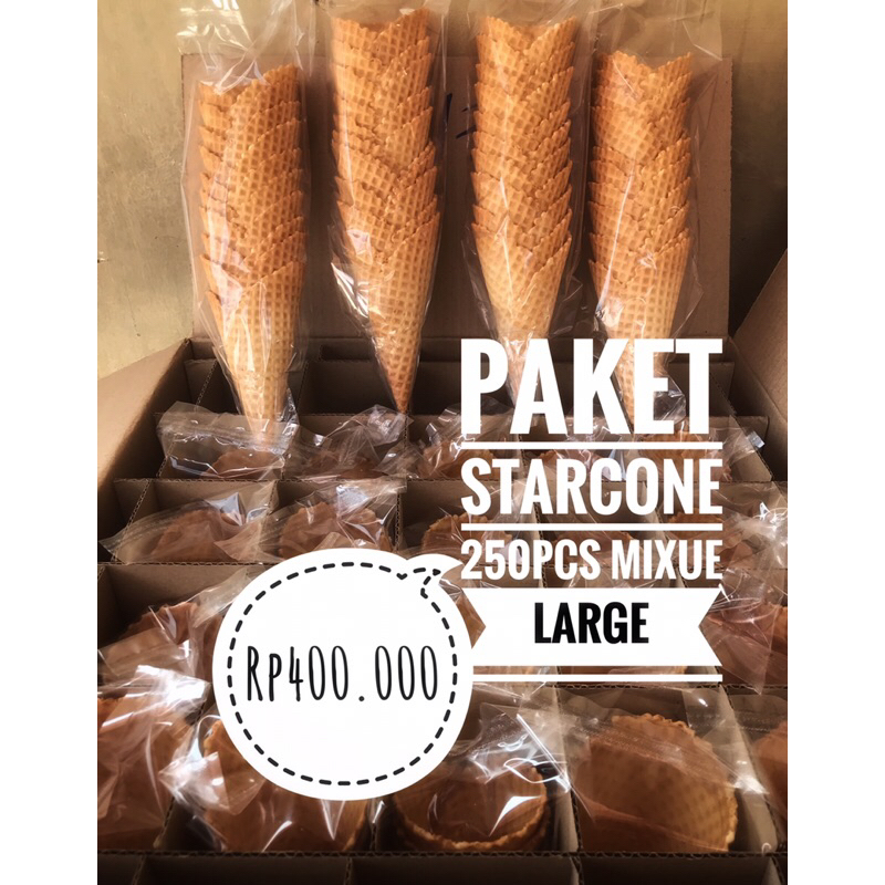 

PAKET STARCONE 250pcs MIXUE LARGE CLASSIC diameter6,5cmTinggi 14,5cm