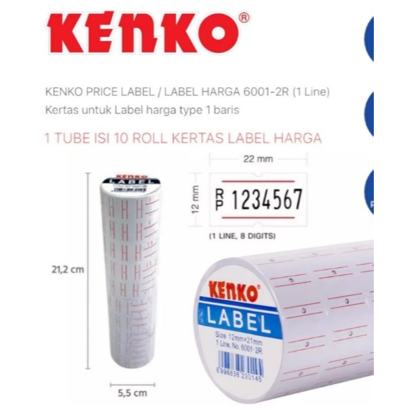 

KENKO - Price Label Harga 6001-2R 1 Baris