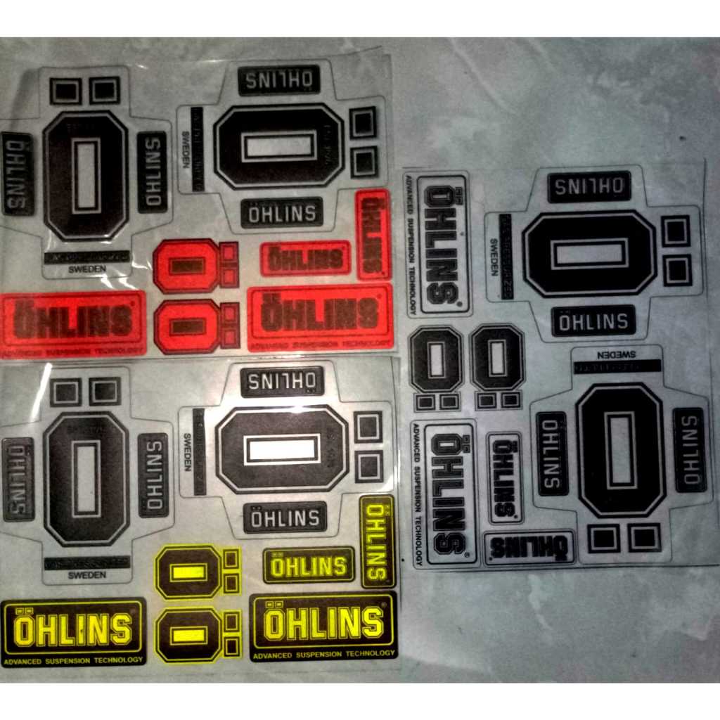 Sticker Shock Tabung OHLINS Stiker Shock Tranparans Ohlins