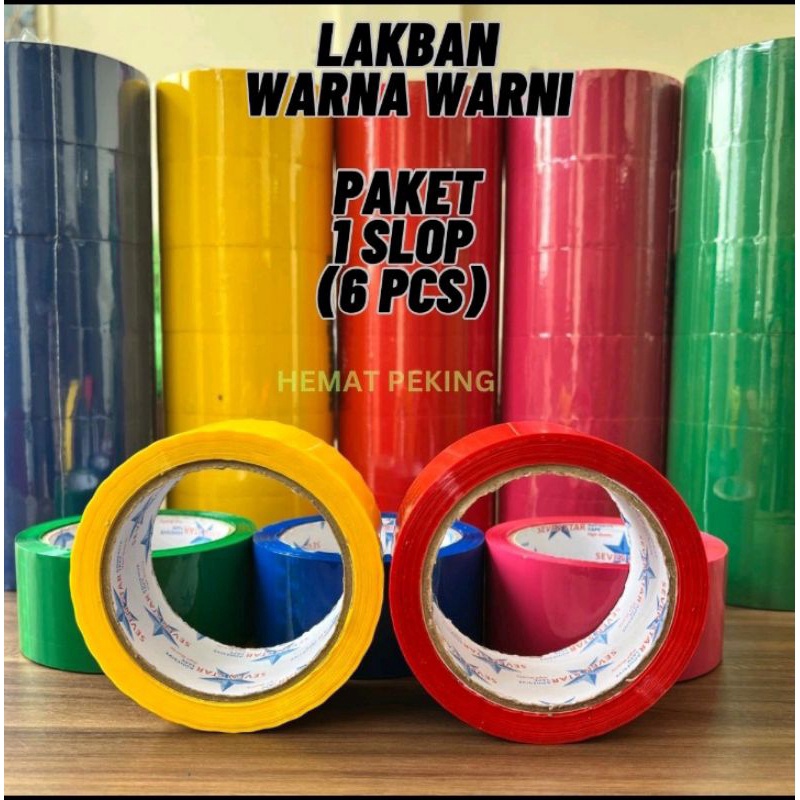 

MURMER Lakban Warna Warni 45 x 9 y OPP Color Tape 1 Slop isi 6 pcs