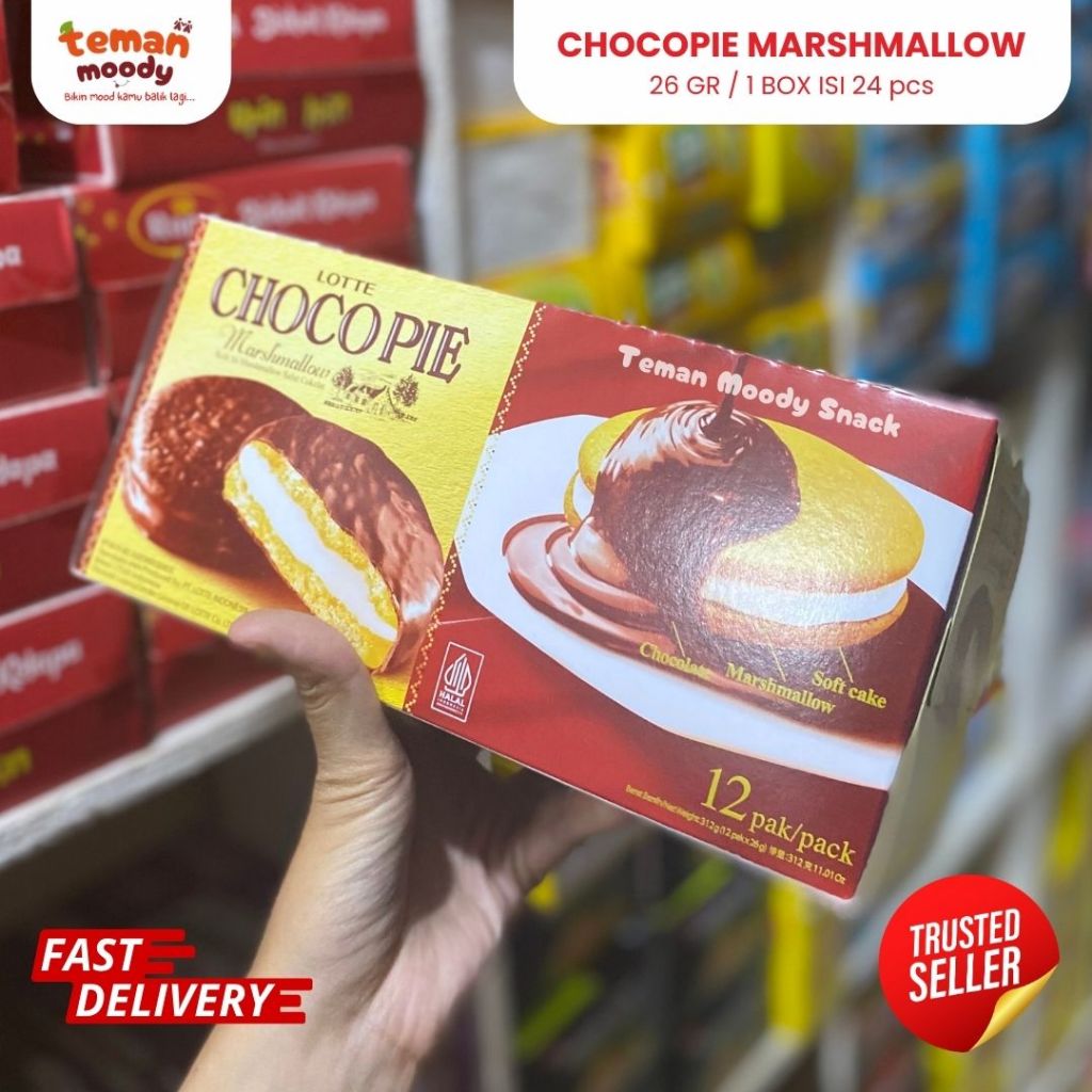 

LOTTE - Chocopie Marshmallow Chocolate (HARGA PER BOX isi 12pcs @28gr)