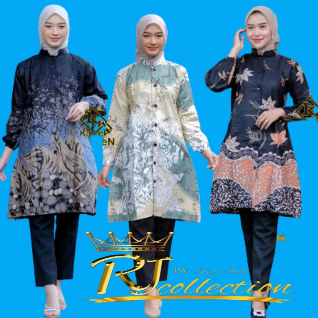 Seragam batik wanita Lengan Panjang Tunik Batik Cewek Tunik Batik Lengan Panjang Motif Terbaru