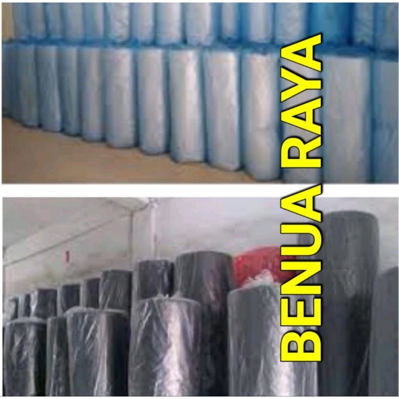 

Bubble Warp ukuran 125cm x 50meter berat warna hitam atau bening.