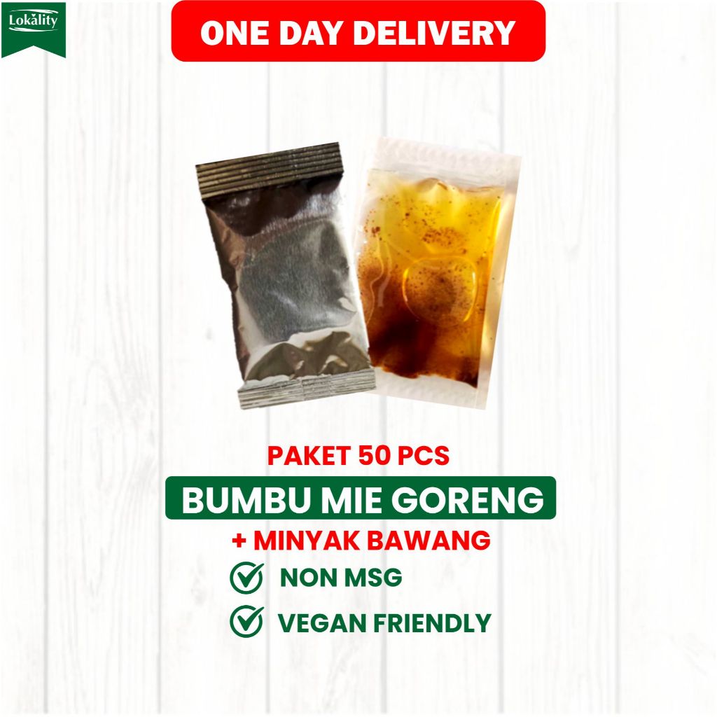 

PAKET 50PCS BUMBU MIE GORENG NON MSG VEGAN + MINYAK BAWANG