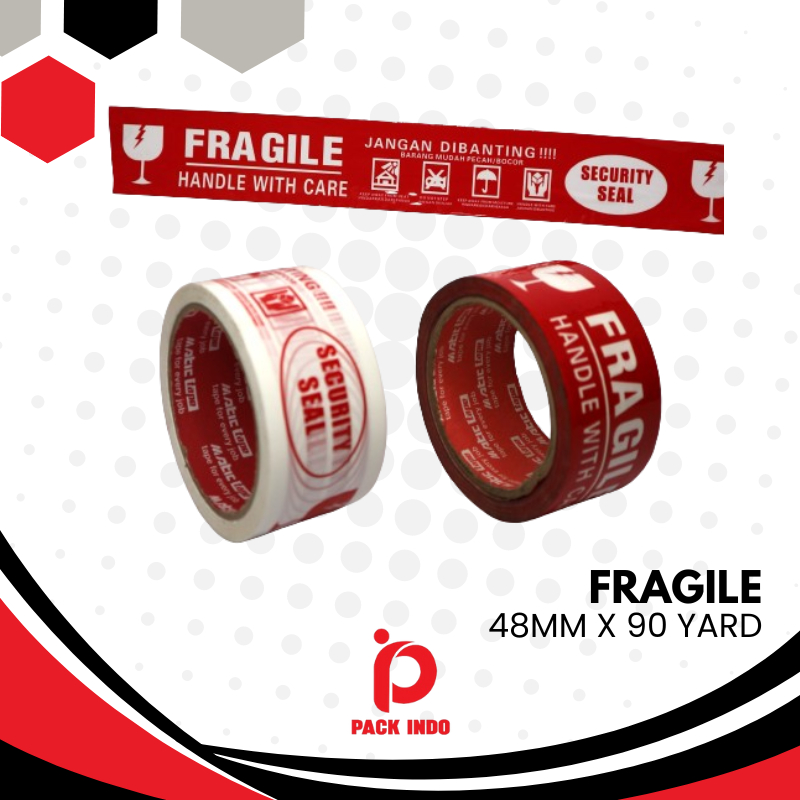 

FRAGILE 48MM X 90YARD (MERAH/PUTIH) Lakban fragile