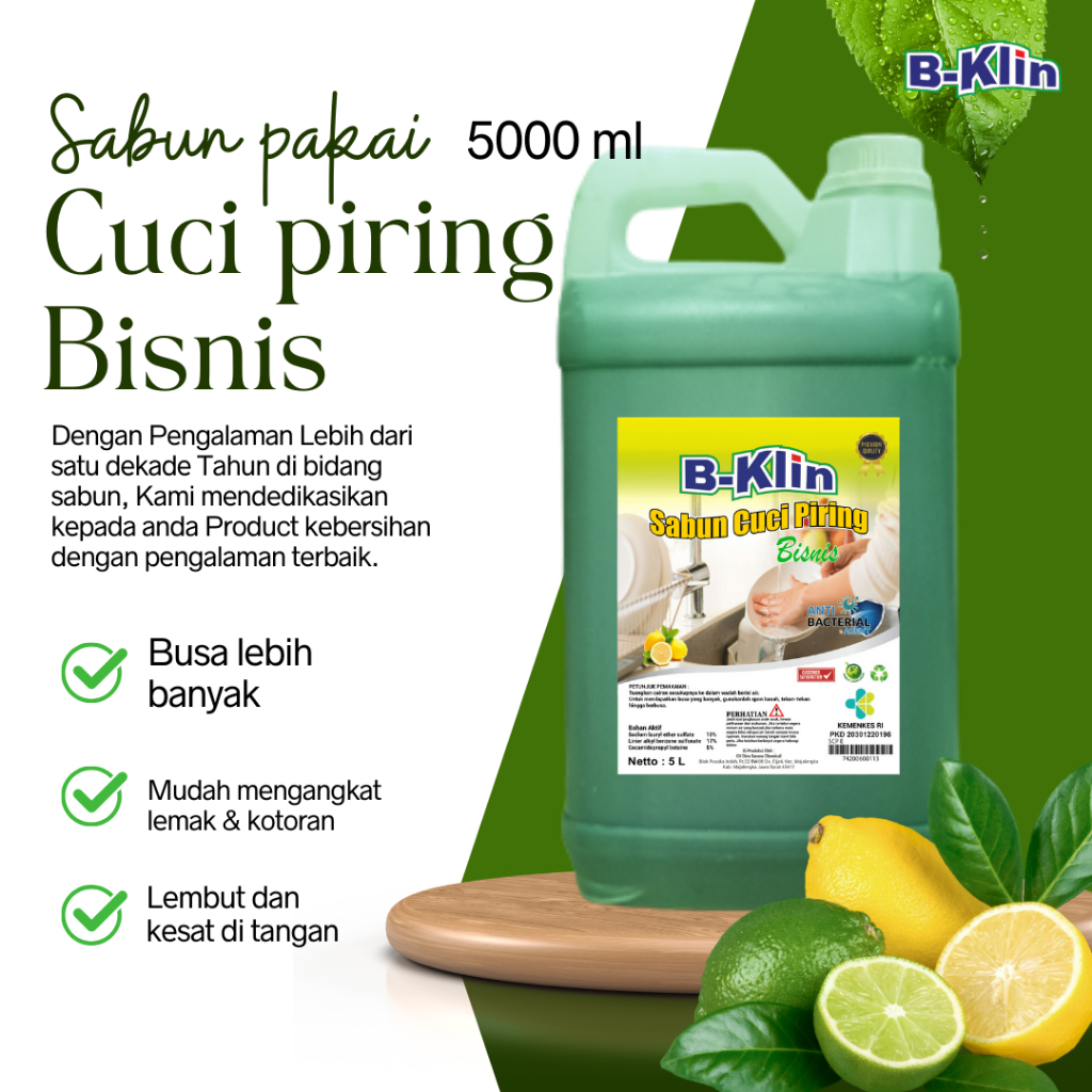 B-Klin Sabun Cuci Piring Grade Bisnis 5000ml