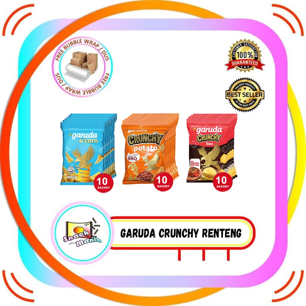 

Garuda Crunchy O' Corn Sea Salt | Potato BBQ 17 gr x 10 pcs RENTENG