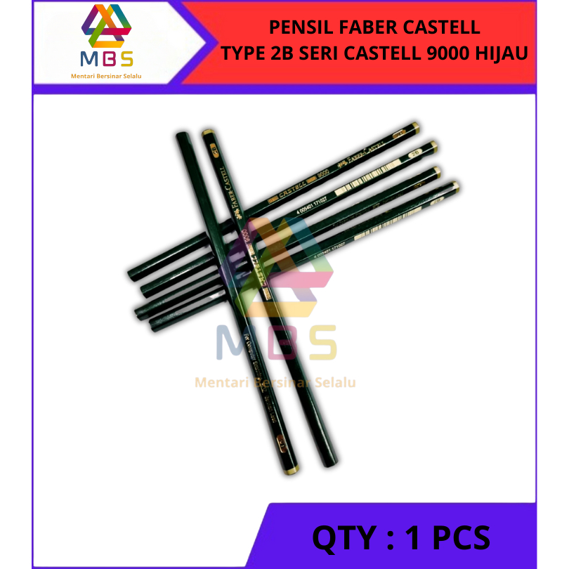 

PENSIL FABER CASTELL TYPE 2B SERI CASTEL 9000 HIJAU