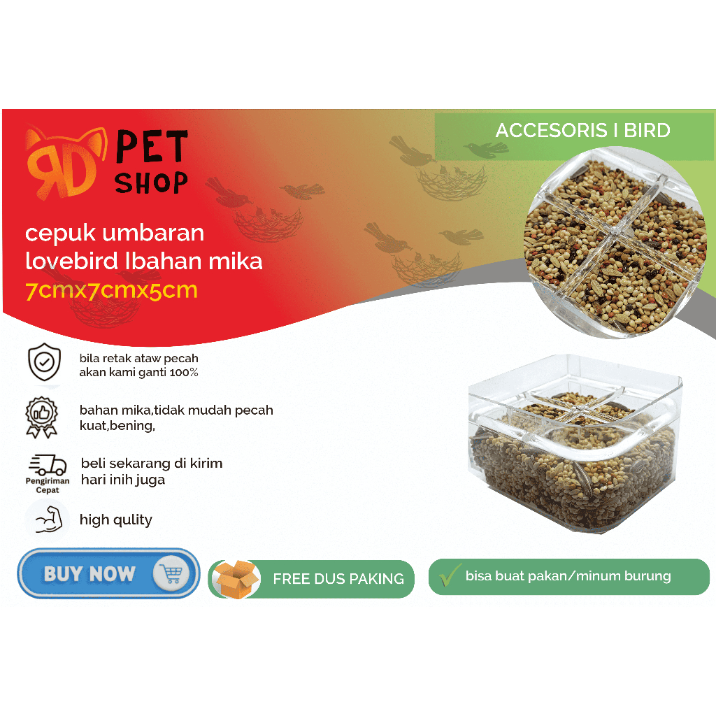 CEPUK WADAH PAKAN MINUM BURUNG FOX RAM ELITESONG