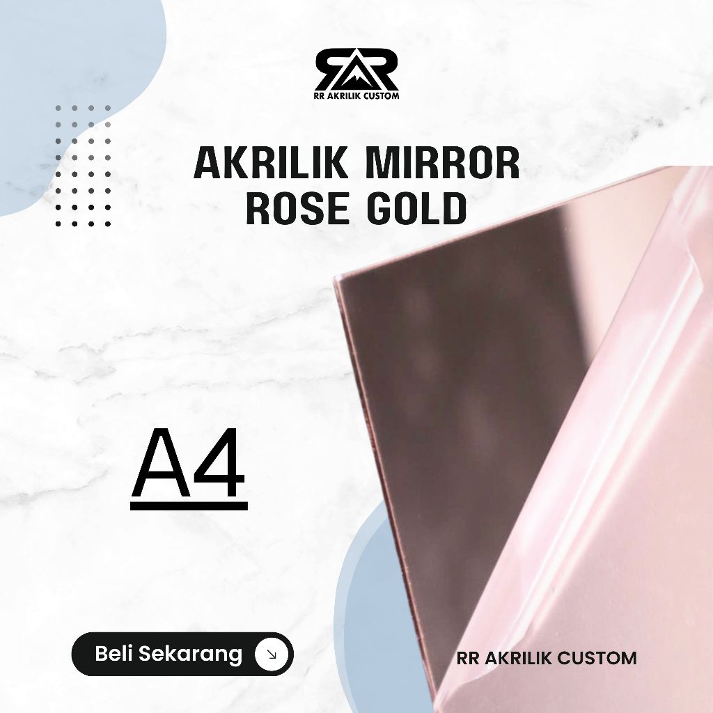 

Lembaran Akrilik Mirror Acrylic Sheet Rose Gold - Ukuran A4