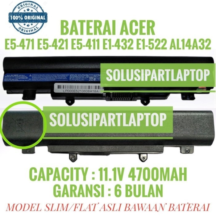 Baterai Acer Aspire E14 E5-421 E15 E5-411 E5-421G E5-471 E5-471G
