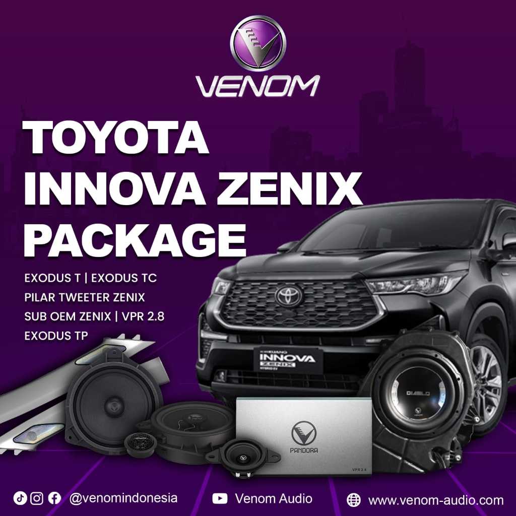 PAKET AUDIO FULL SET SOUND SYSTEM VENOM OEM LOOK INNOVA ZENIX