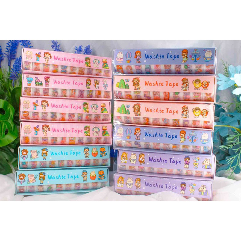 

10pc isolasi washi tape roll set momo lucu aesthetic solasi sticker gulung stiker diy estetik fancy masking deco decoration kerajinan tangan prakarya craft scrapbook tempel menempel solatip karakter mainan paper kartun cartoon maenan perekat pita