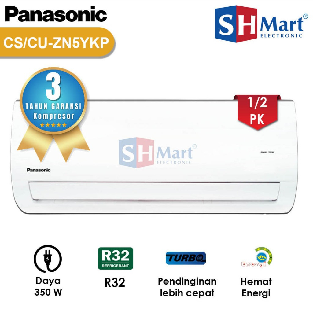 AC 1/2 PK PANASONIC CS-ZN5YKP / ZN5YKP FREON R32 GARANSI RESMI (MEDAN)