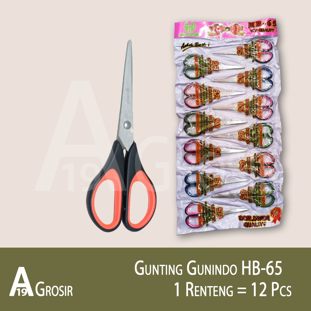 

(1RENTENG=12PCS) Gunting Kertas GUNINDO HB65