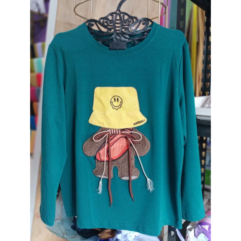 Kaos lengan panjang/ Kaos layer bear topi