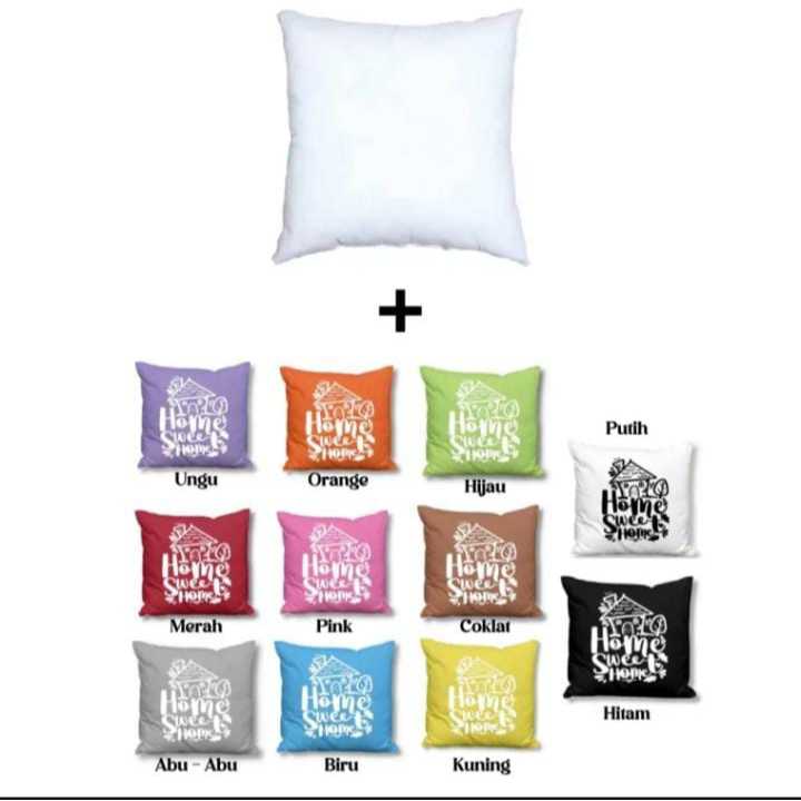 Shafiyyah.sarban Insert Bantal + Sarung Bantal 60x60 Quotes Aneka Warna Cushion Cover Bantal Sofa Ka