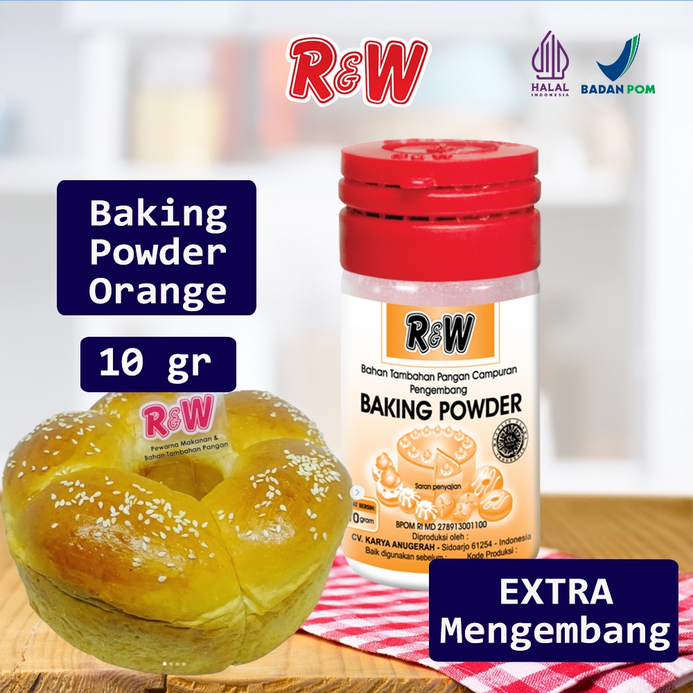 

Baking Powder Pengembang Kue Rajawali R&W RW 10 gr Orange Ekstra