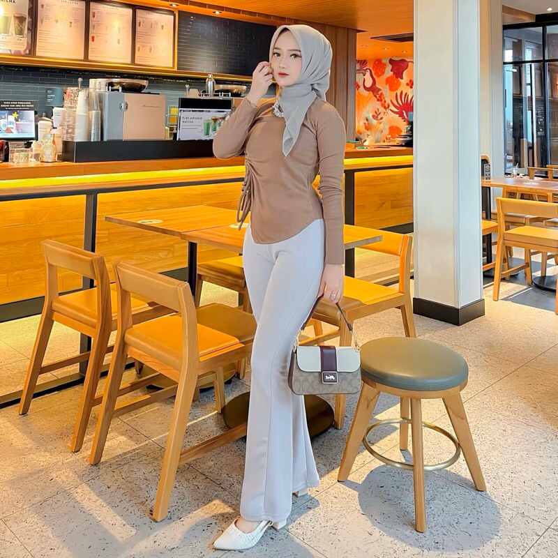 Celana Panjang Cutbray Wanita Scuba - Flare Pants Cutbray Scuba - Kulot Cutbray Scuba