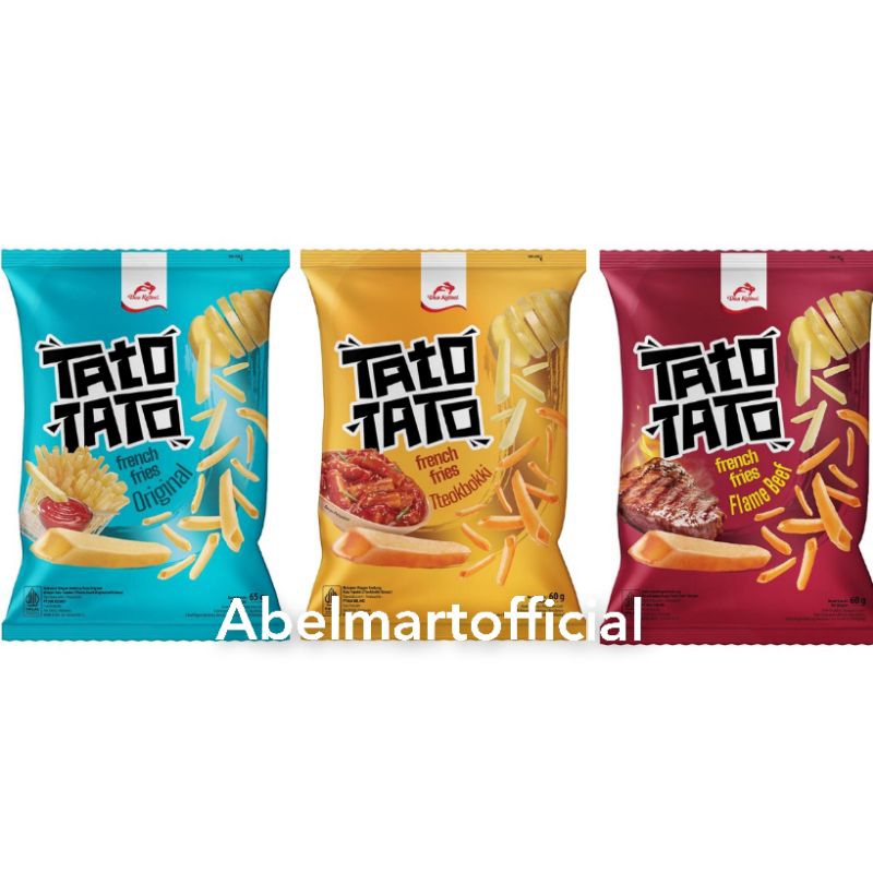 

TATO TATO SNACK KENTANG ORIGINAL DUA KELINCI / TATO TATO SNACK KENTANG TTEOKBOKKI DUA KELINCI / TATO TATO SNACK KENTANG FLAME BEEF DUA KELINCI / TATO TATO SNACK KENTANG / CIKI TATO TATO