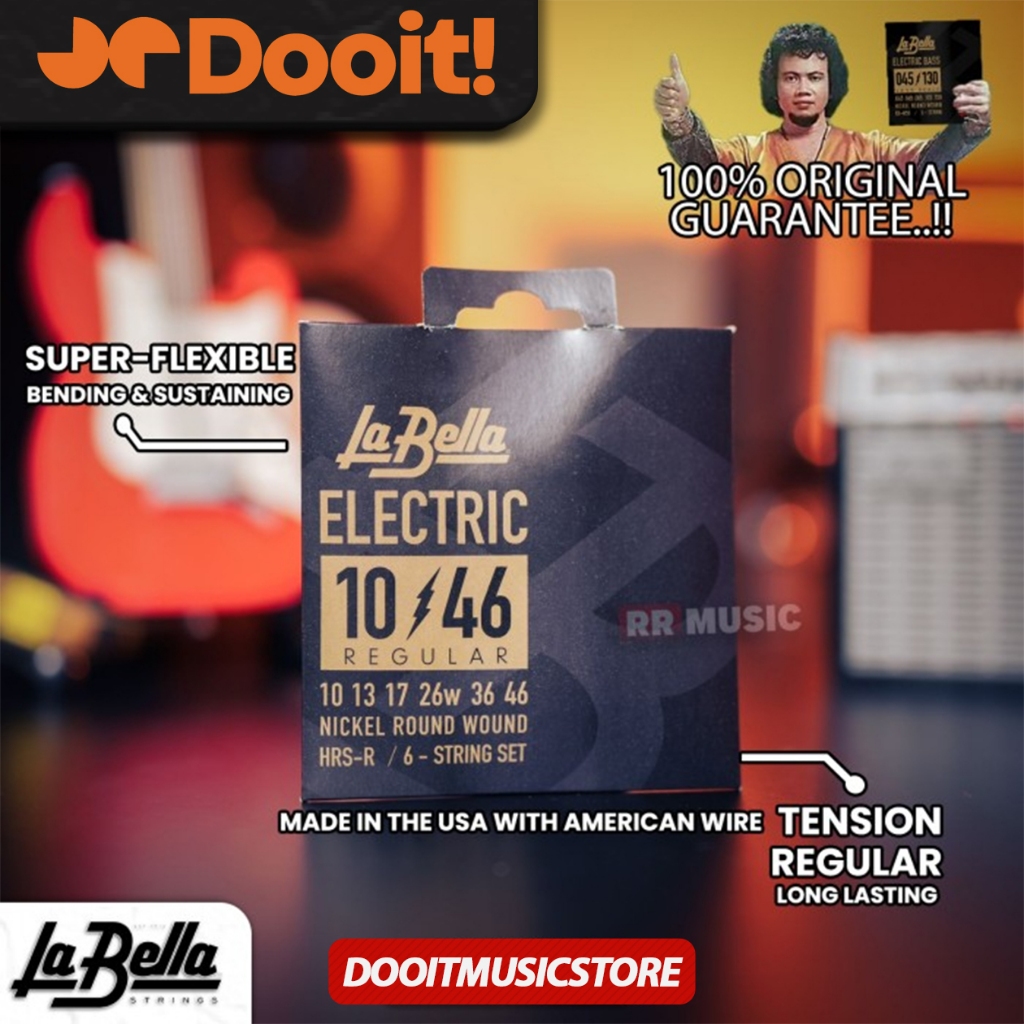 Senar Gitar Elektrik Labella La bella HRS-R Electric Guitar String 10-46 ORIGINAL
