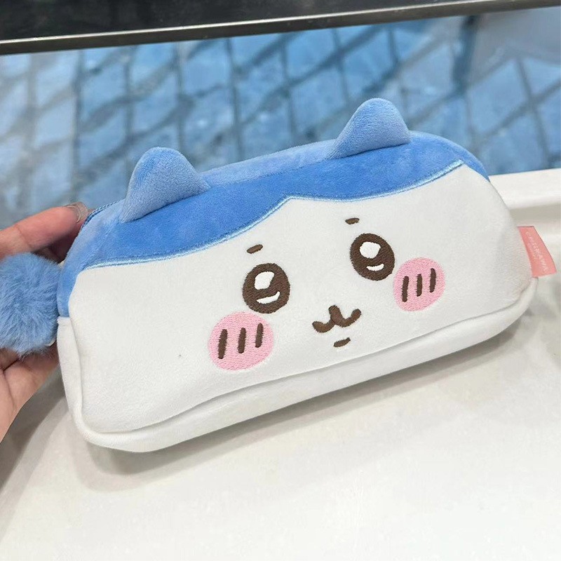 

Japanese Ins Chiikawa Plush Pen Bag Cute Cartoon Hachiware Usagi Self-deprecating Bear Pencil Case Large Capacity Storage Bag