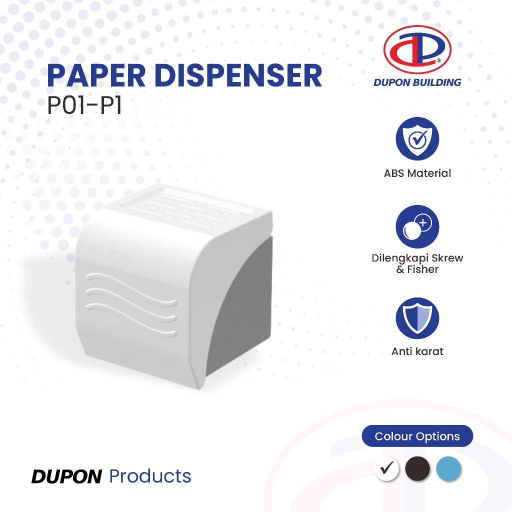 DUPON Tempat Tissue Toilet Tisu Gulung Roll WC Kamar Mandi White P01-P1