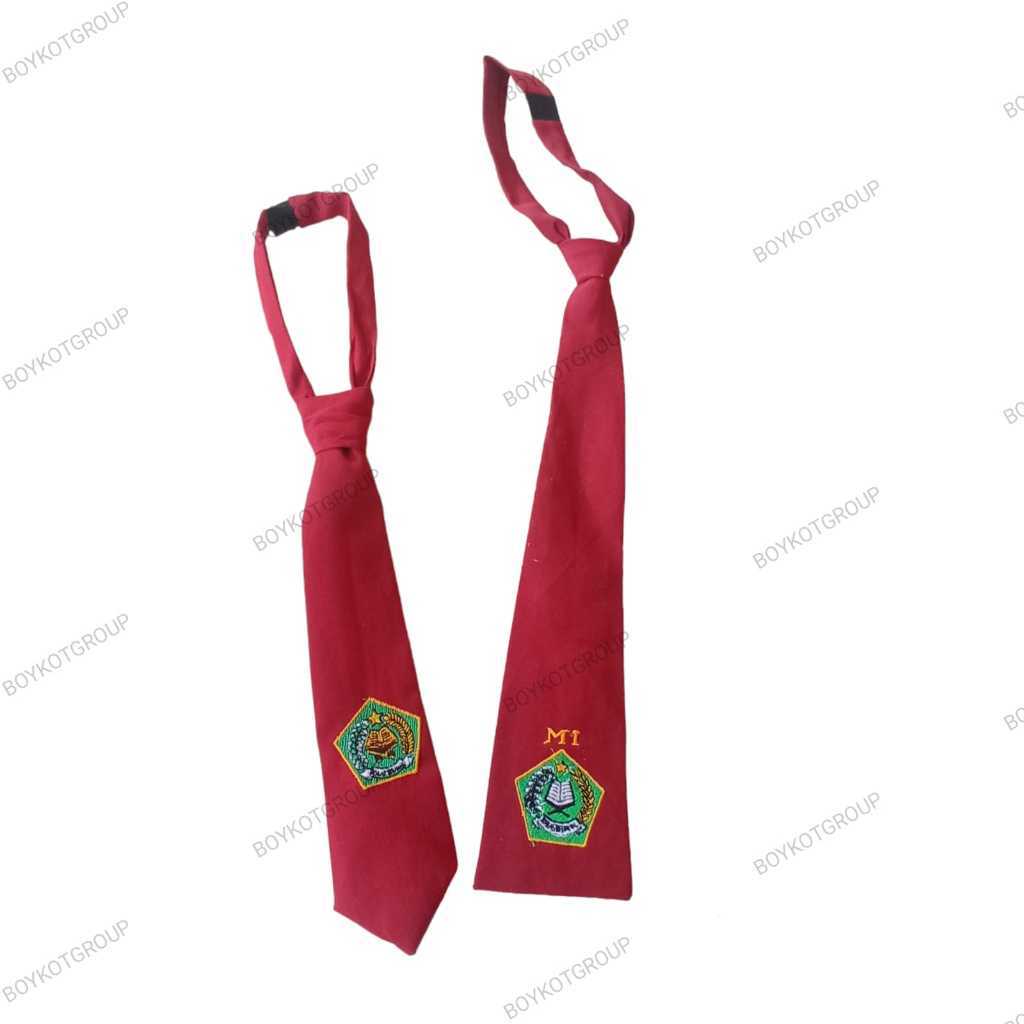 Dasi mi bordir hijau perekat dasi sekolah mi bordir hijau 20 biji