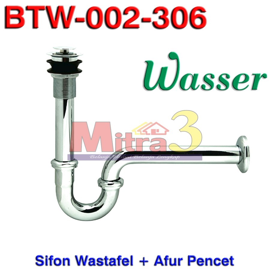 Sifon Angsa Pembuangan Wastafel WASSER BTW-002-306 Model Tekan