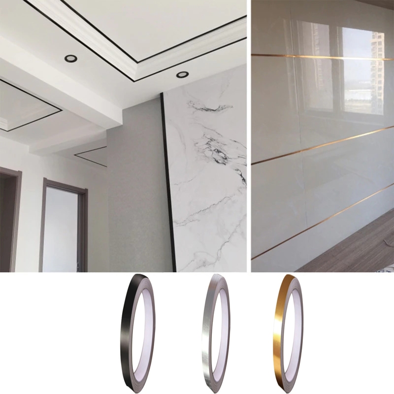 

Stiker dekorasi dinding rumah Strip 50M 5mm - CX910 - Golden