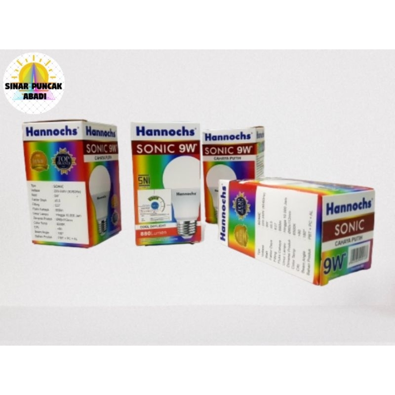 Lampu Hannochs Sonic LED 9 Watt Cahaya Putih