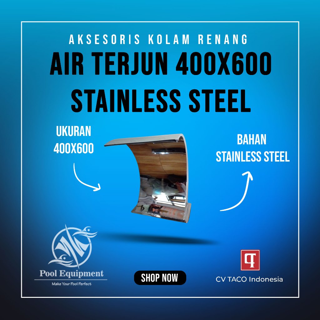 Air Terjun Kolam Renang Stainless Steel 400x600mm