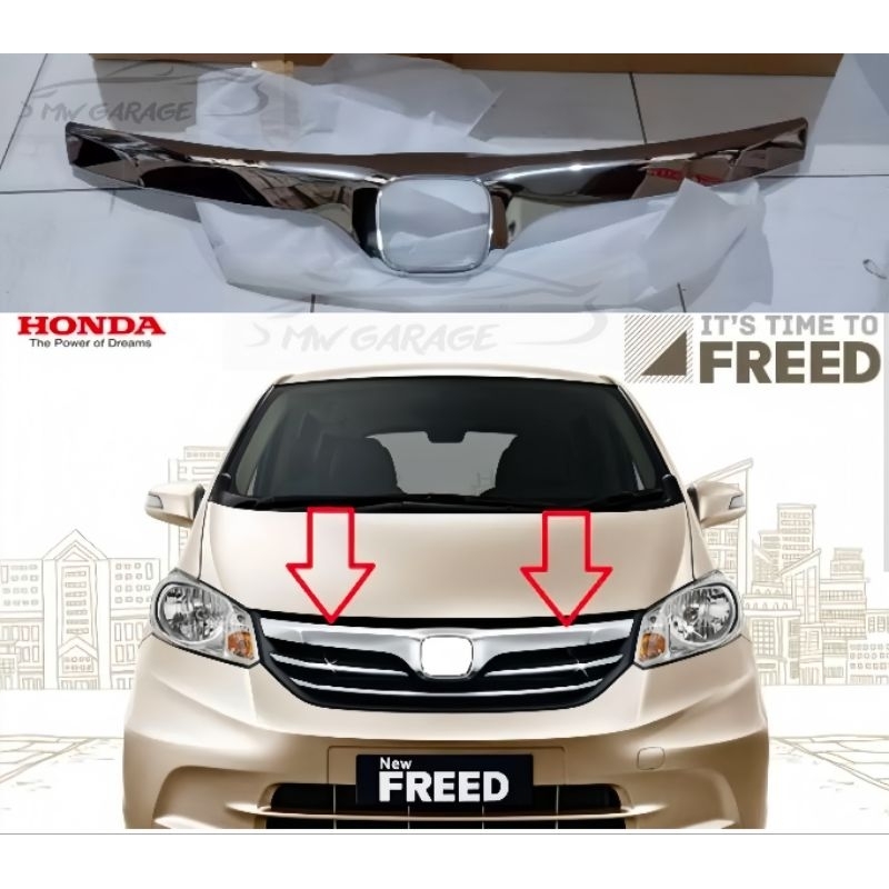 List Chrome Grill atas Honda Freed 2012 2013 2014
