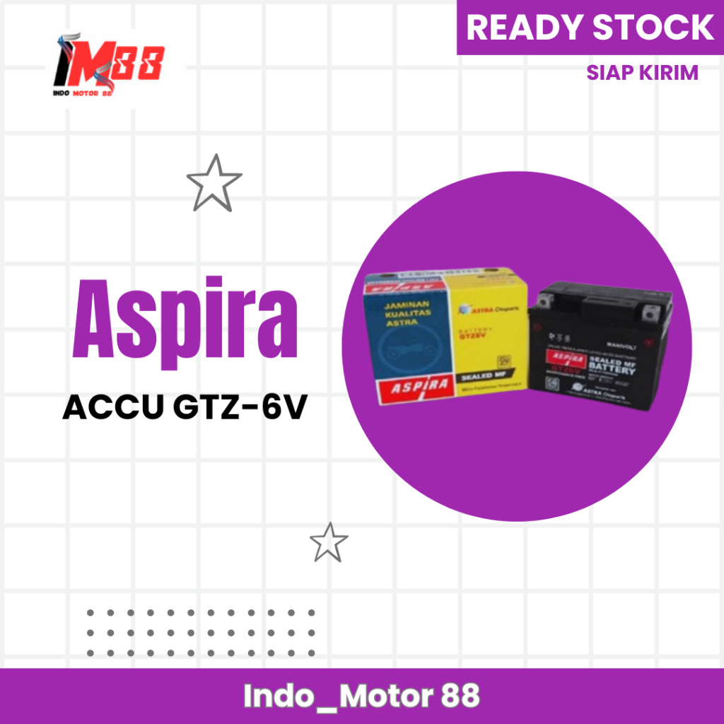 Aki Motor ASPIRA GTZ-6V MF 100% ORIGINAL ASPIRA