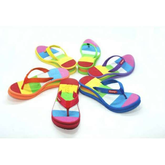 TERBAIK SANDAL WEGDES PRETTY RAINBOW  SANDAL WANITA PRETTY RAINBOW SANCU