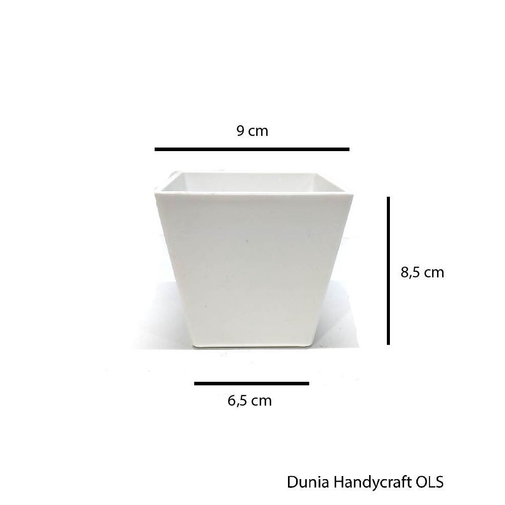 MURAH Pot Kotak Miring Besar Vas Hias Dekorasi Melamin