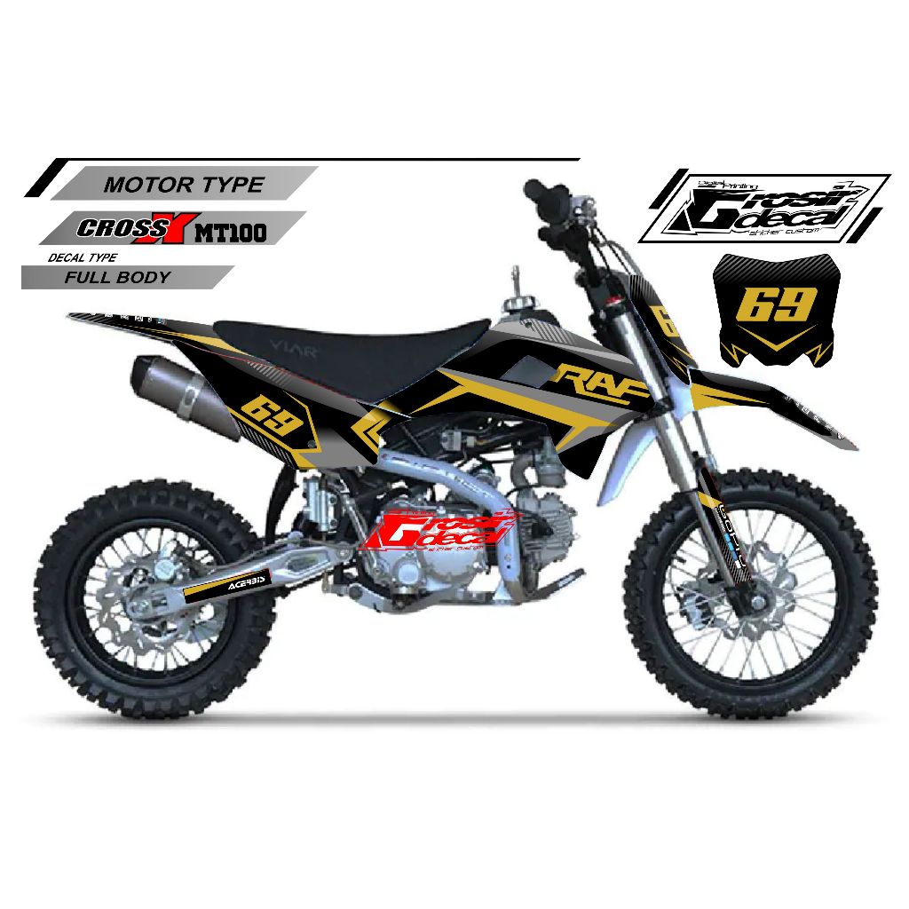 Decal Trail Mini Viar Cross X 100 New Full Body Dekal Trail Mini Viar Cross X 100cc New Bebas Reques