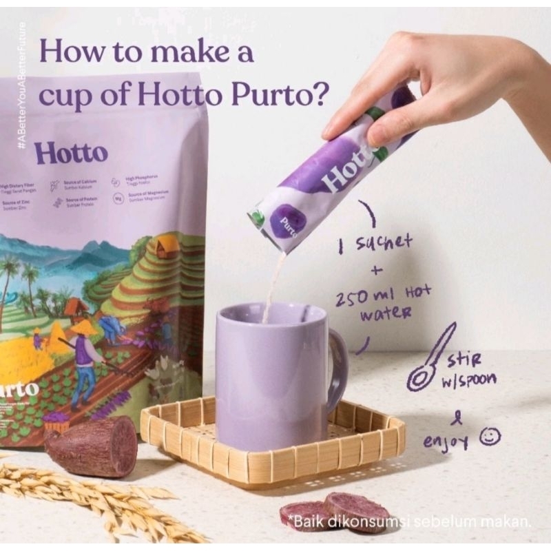 

HOTTO PURTO MULTIGRAIN WITH PURPLE POTATO PER SACHET / PER POUCH 16SACHET