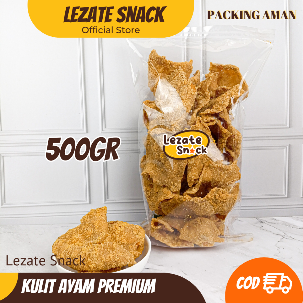 

Kulit Ayam Crispy Premium 500gr Murah Gurih Renyah / Kulit Krispi Ayam Daun Jeruk Orginal Piu Piu Lezate Snack