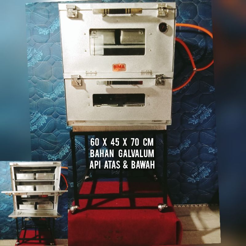 OVEN GAS BIMA BEST QUALITY, API ATAS BAWAH, BAHAN GALPALUM/KALVANIS SIZE (60 X 45 X 70 CM) P X L X T