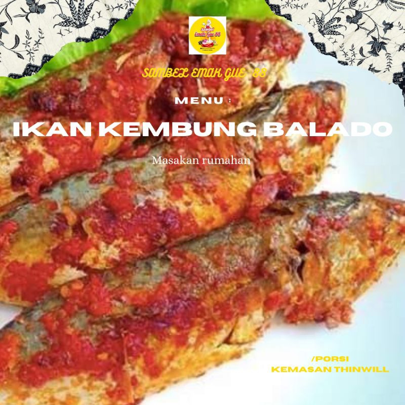 

IKAN KEMBUNG BALADO/PORSI 3 EKOR MASAKAN KHAS JAKARTA,ENAK,GURIH DAN PEDAS,BUMBU MERESAP)