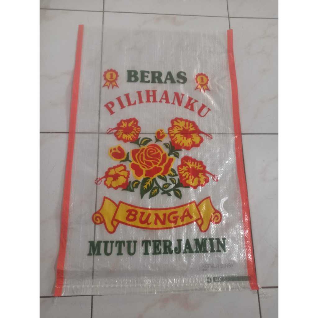 Karung plastik transparan kemasan beras 5 KG 10 KG 20 KG polos dan merek ROJOLELE BUNGA RAMOS SETRA