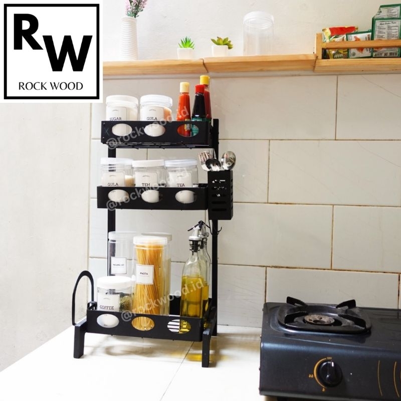 Rak Bumbu Dapur Steel Rak Bumbu Rak Dapur Serbaguna Rak Botol Bumbu