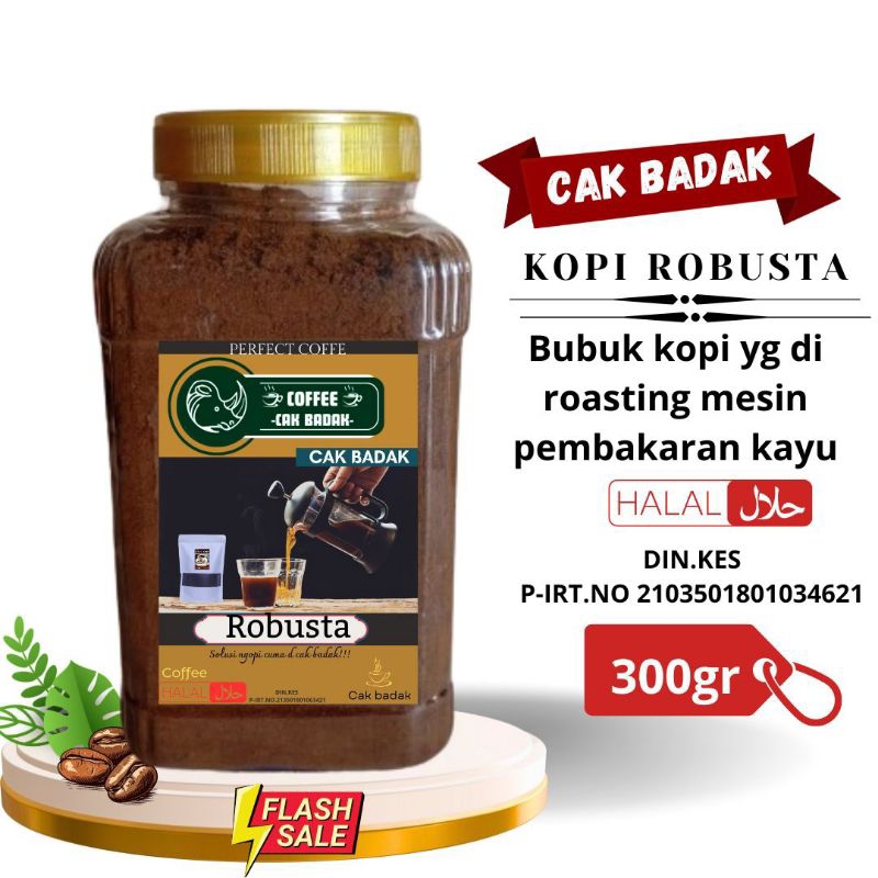 

Kopi bubuk murni Robusta isi 300 Gr kemasan toples murni tanpa campuran