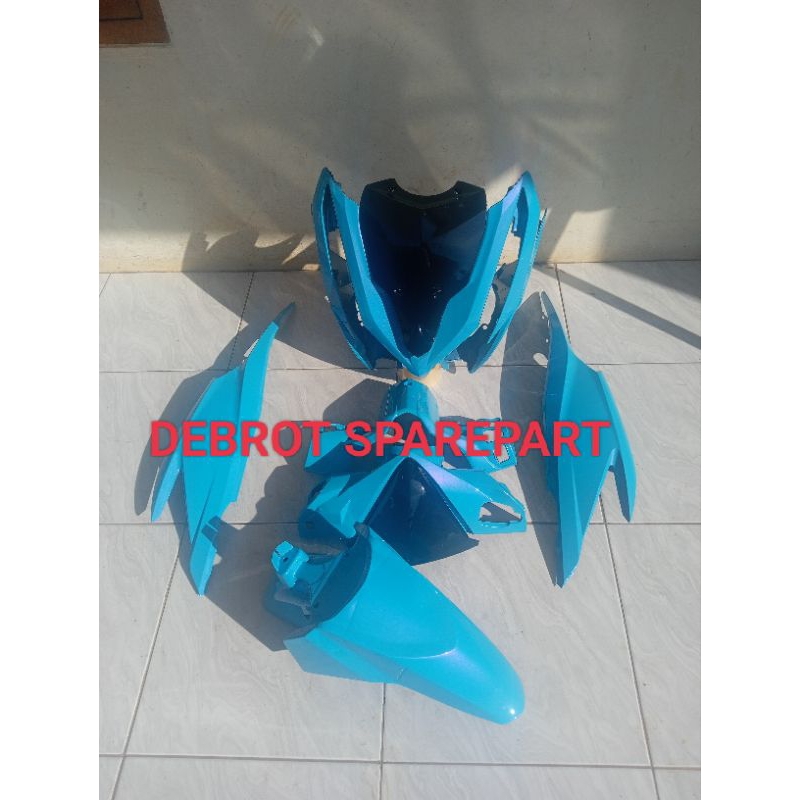 Cover body motor full set body halus Vario KZR Vario techno 125 old 2014 custem warna biru toska lem