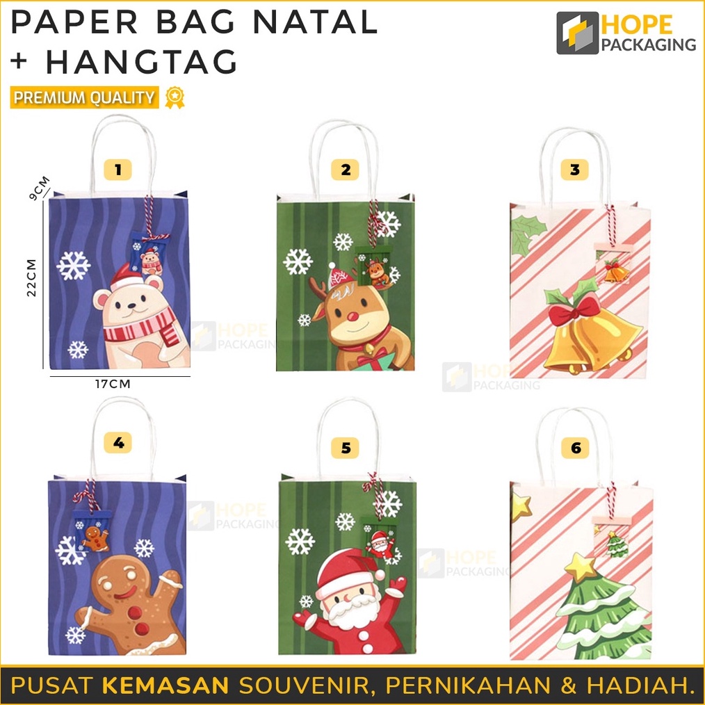 

MURAH Paper Bag Hadiah Merry ChristmasNatal Hangtag Tas Souvenir Natal Tas Jinjing Bingkisan Tas Hampers Tas Kado Tas Kue Natal Paper Bag Kertas