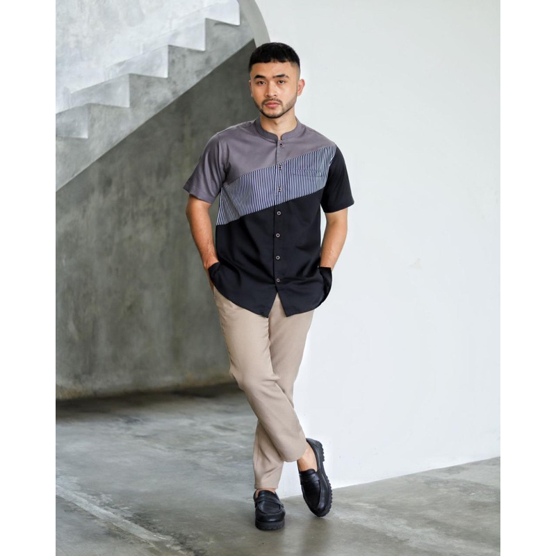 baju muslim pria TRZ lengan pendek sublim miring