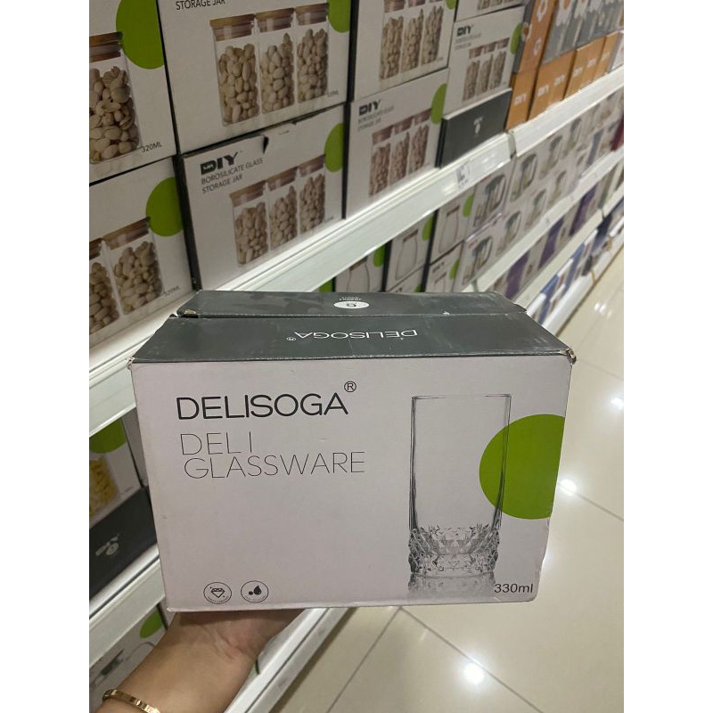 MR DIY - Deli Glassware Set 330ml isi 6pcs